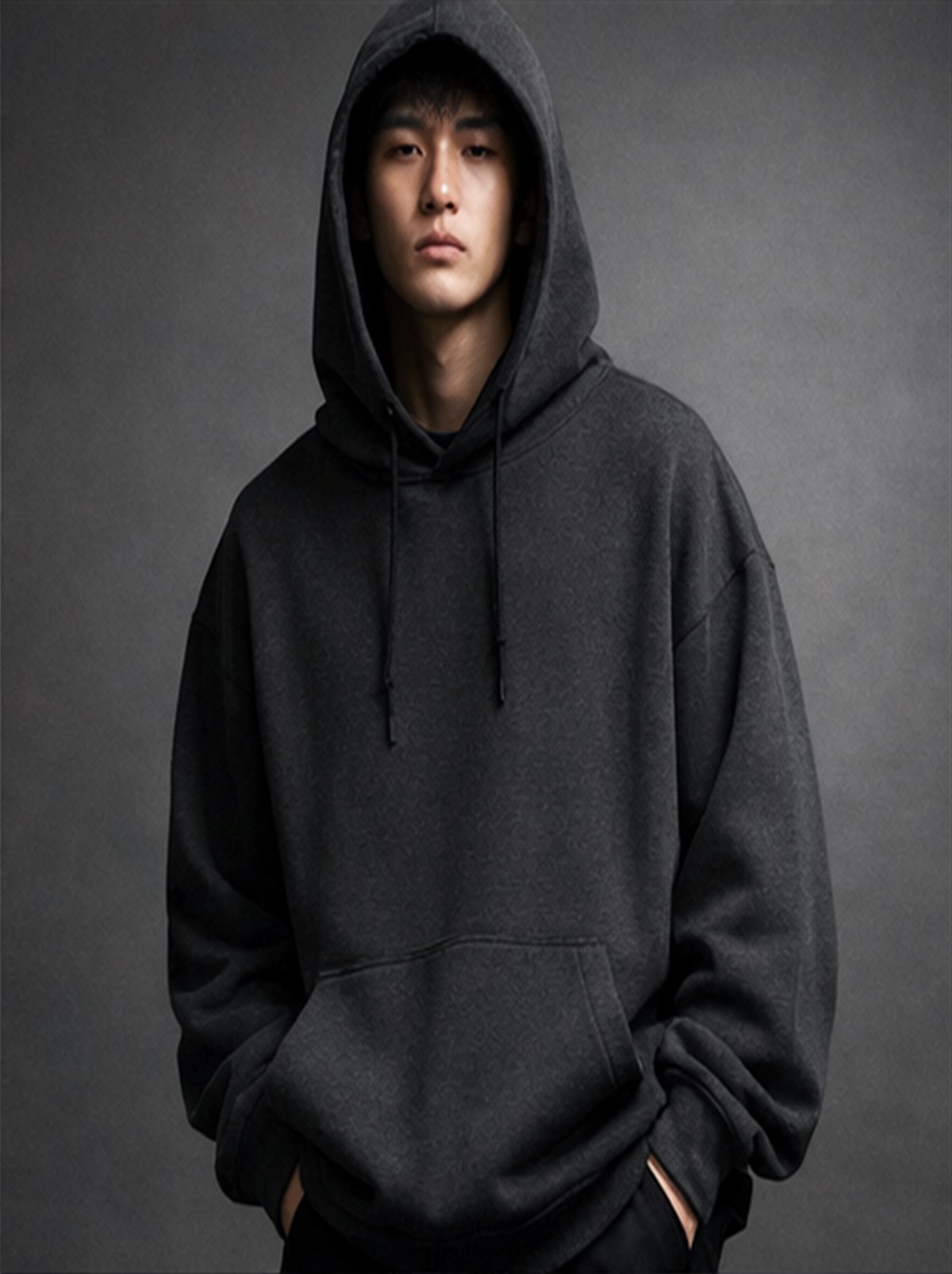 Model wearing heavyweight hoodie